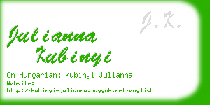 julianna kubinyi business card